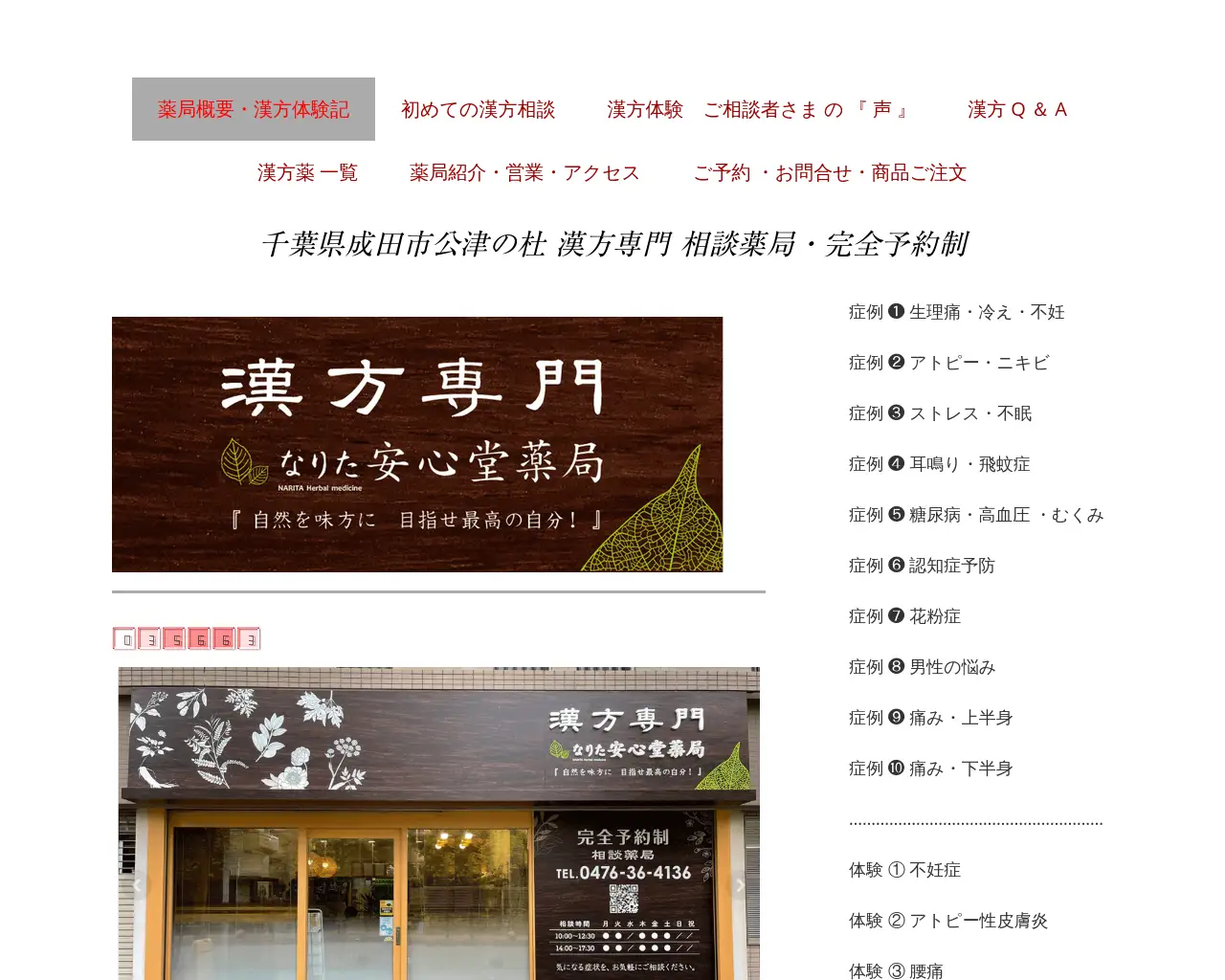 漢方専門なりた安心堂薬局 site