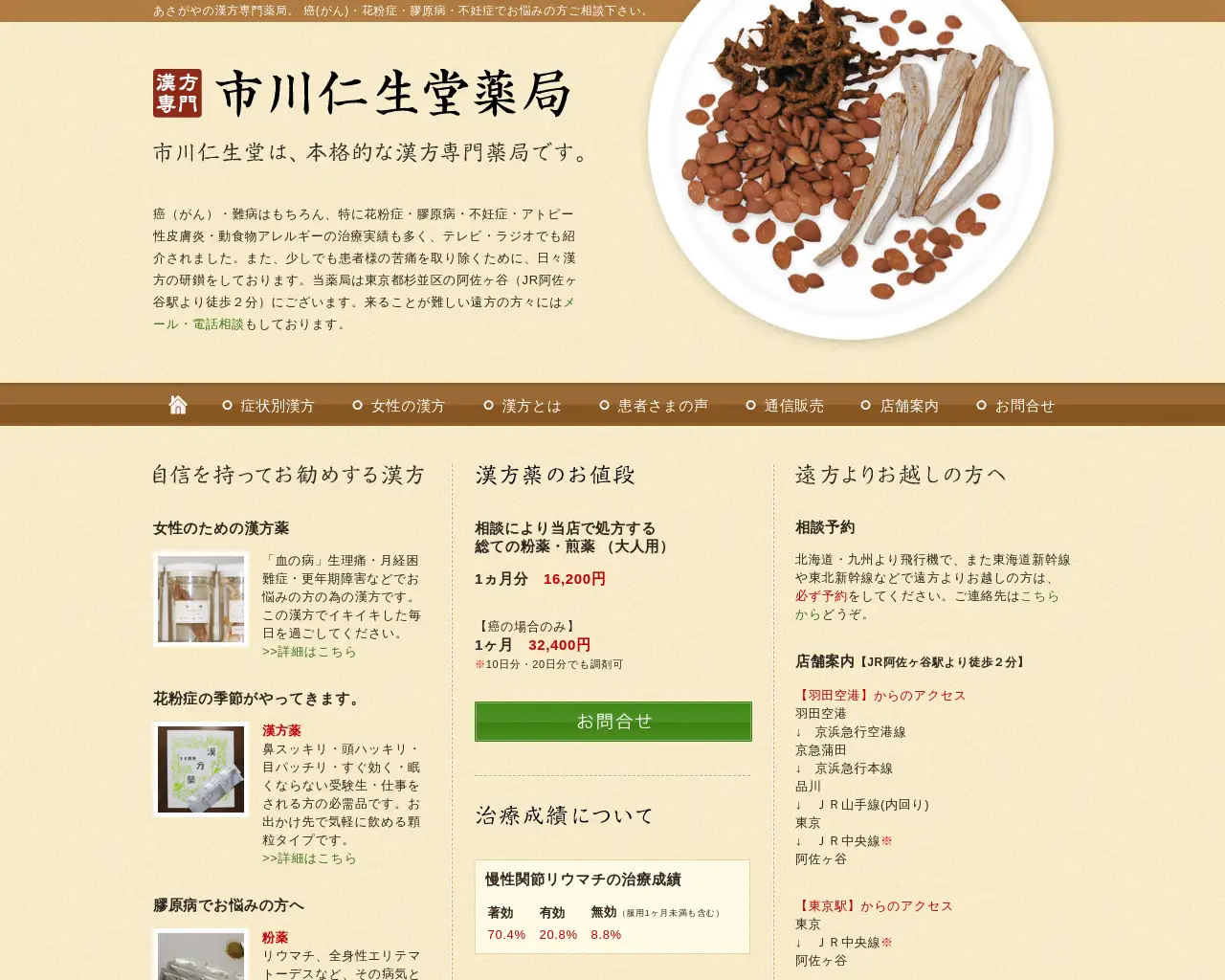 市川仁生堂薬局 site