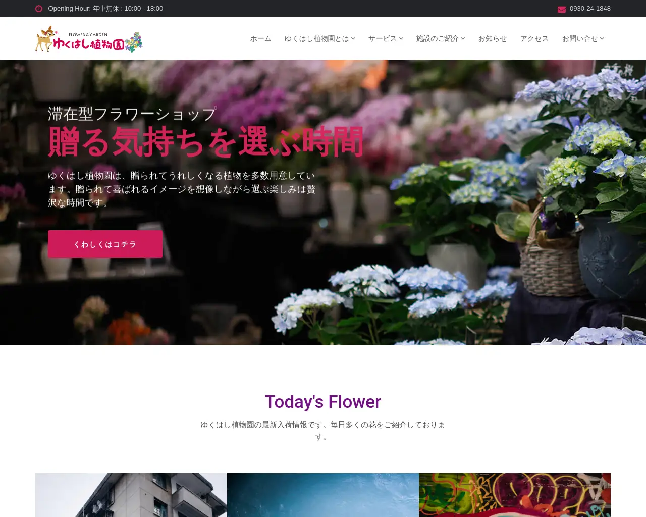 ゆくはし植物園 site