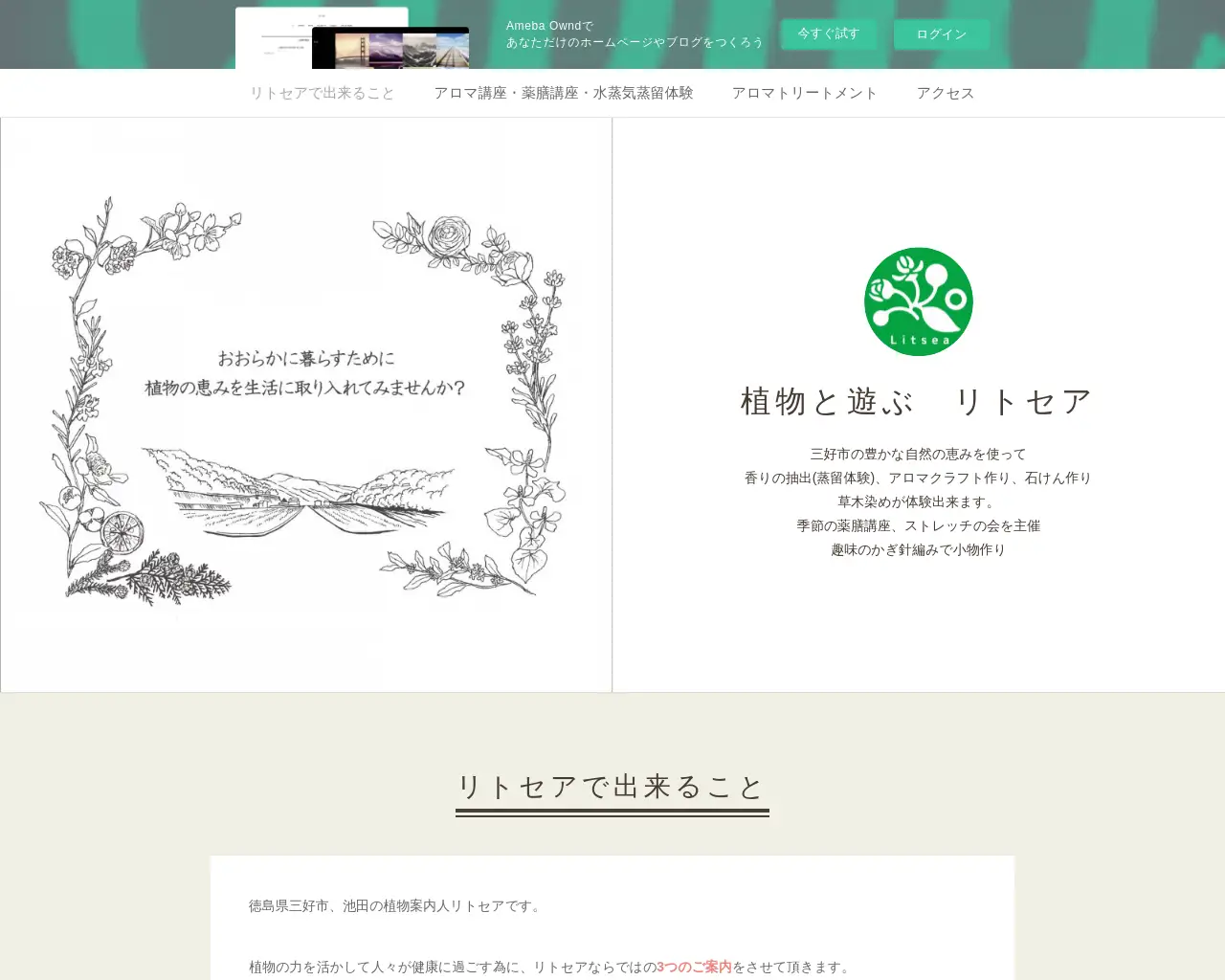 植物と遊ぶ リトセア site